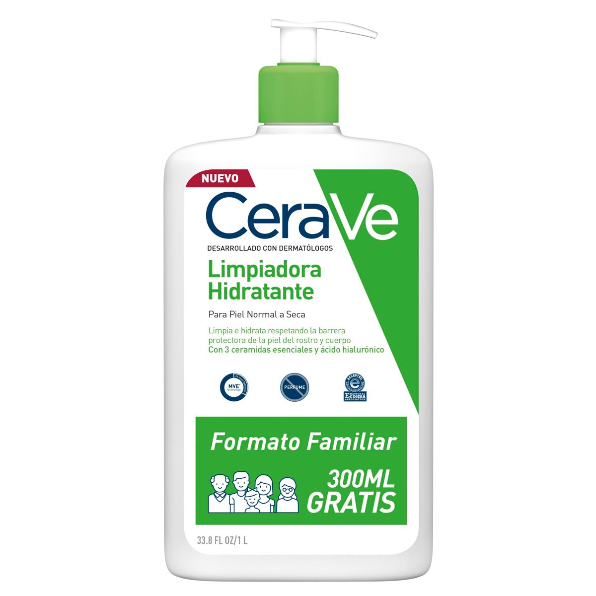 Cerave limpiadora hidratante familiar 1L