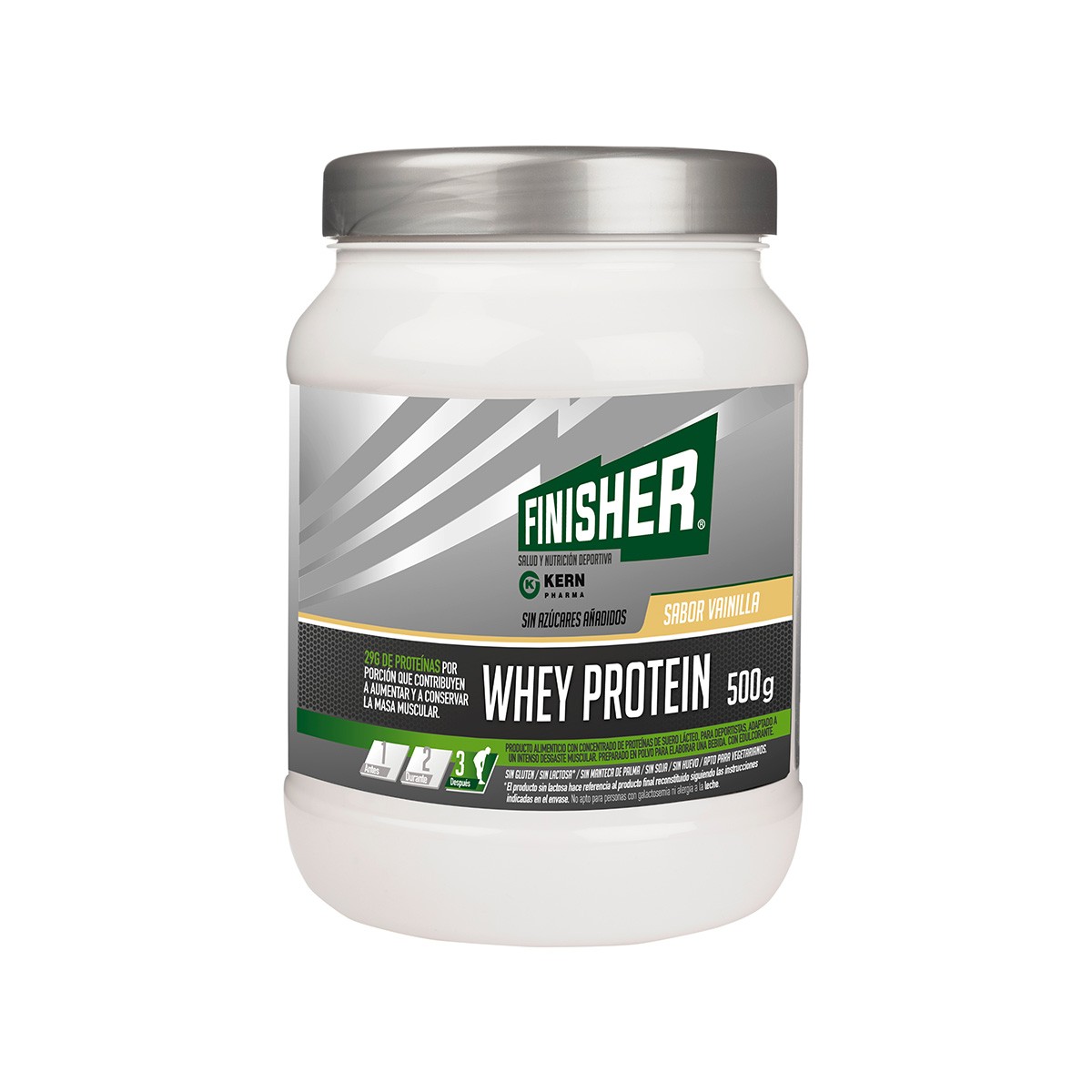 Finisher Whey Protein con sabor a vainilla para la masa muscular 500g