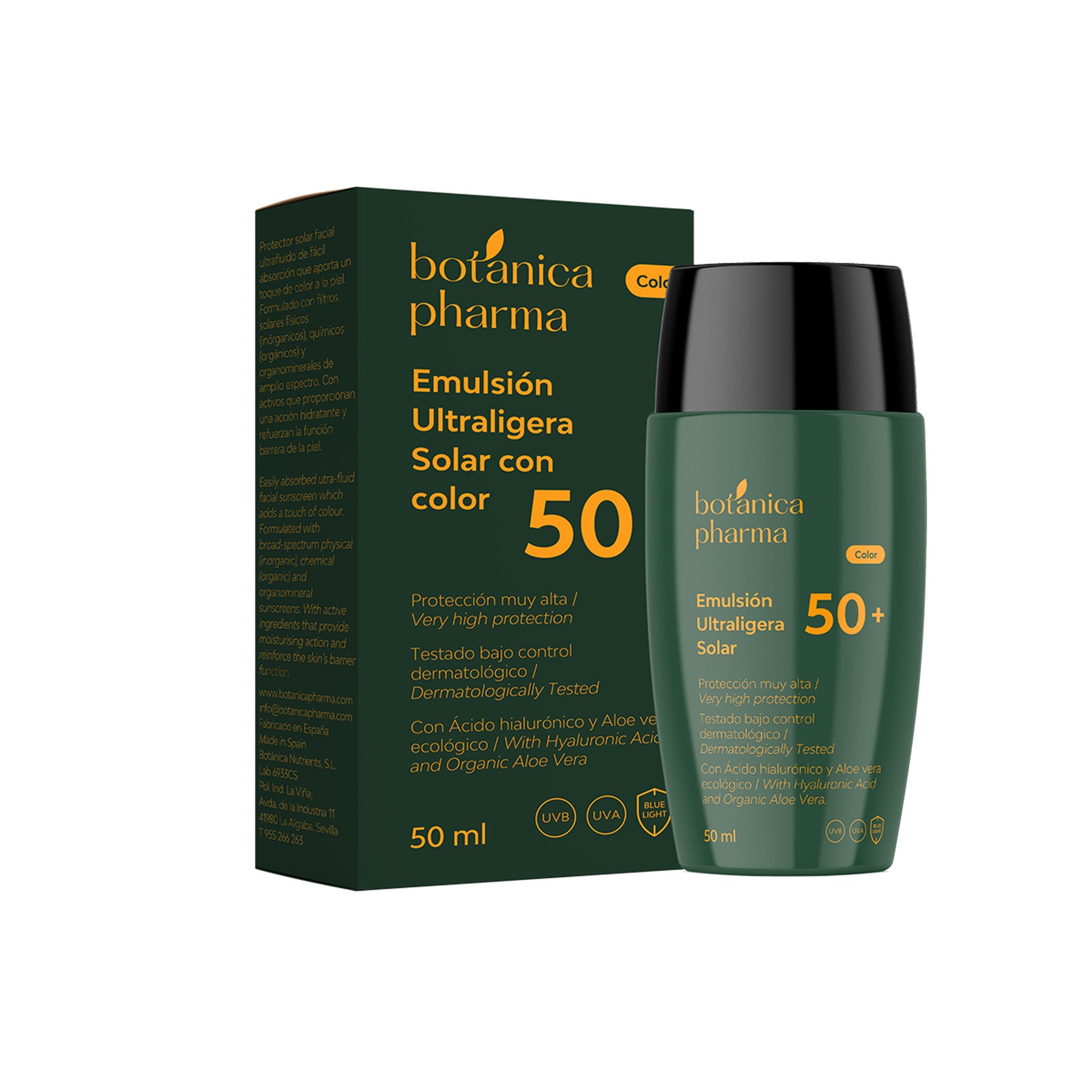 Emulsión ultraligera solar SPF50+ color 50ml